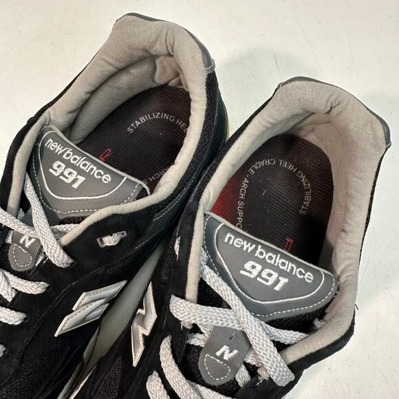 WORN TWICE New Balance 991 Black Nubuck Gray M991BK Made in USA EUC 16 Wide EE main image 11
